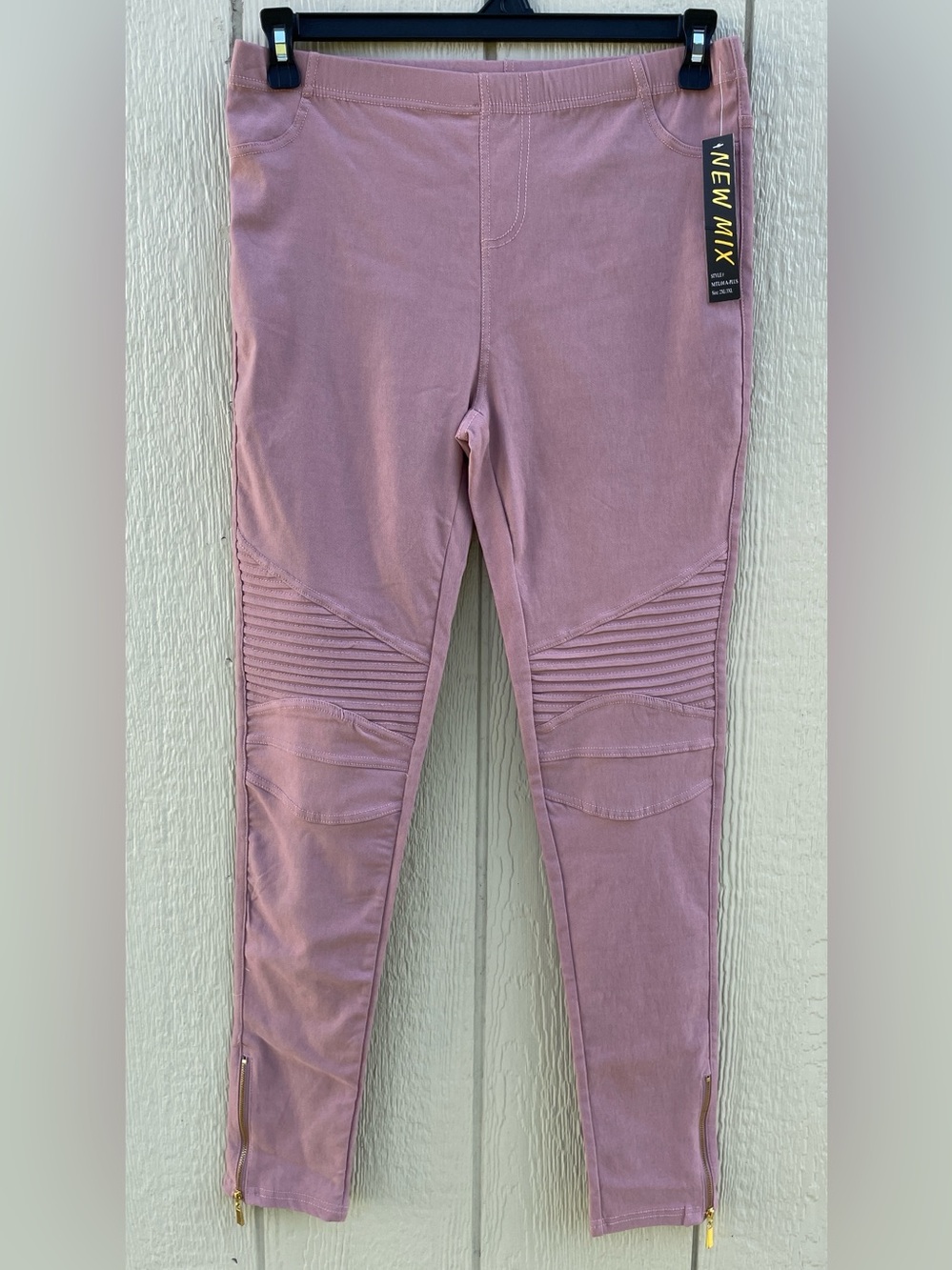 New Mix Ribbed Moto Jeggings
